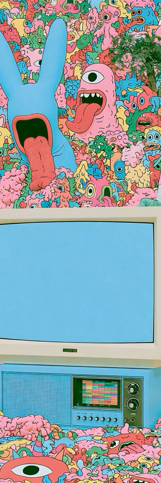 Blue Screen Wall wallpaper artwork