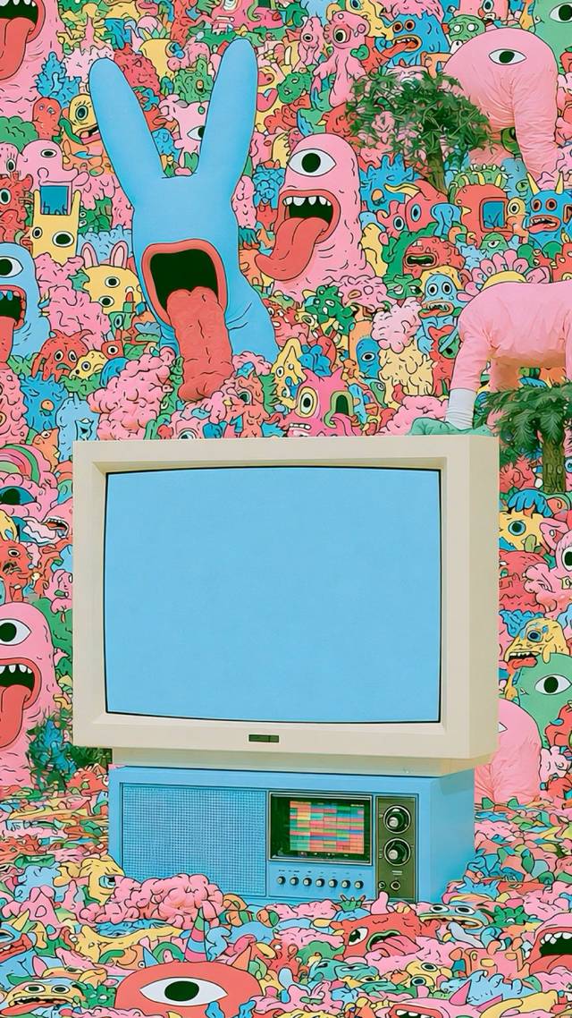 Blue Screen Wall wallpaper artwork