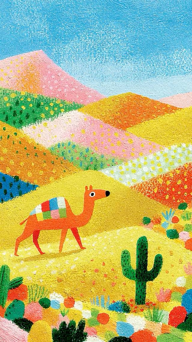 Patchwork Camel wallpaper artwork