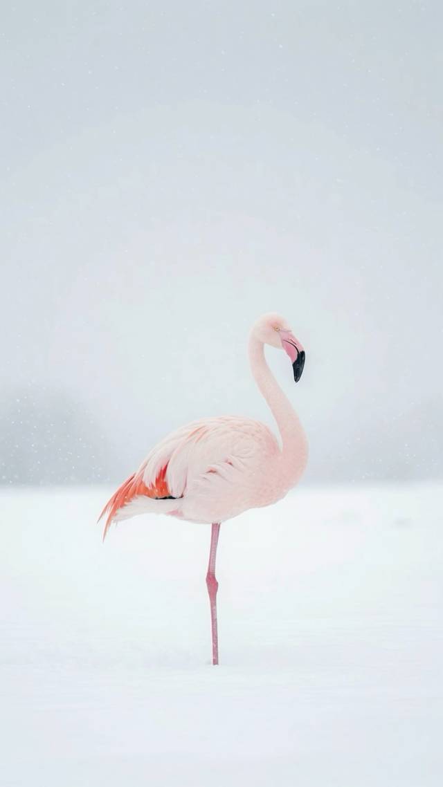 Snow Flamingo wallpaper artwork