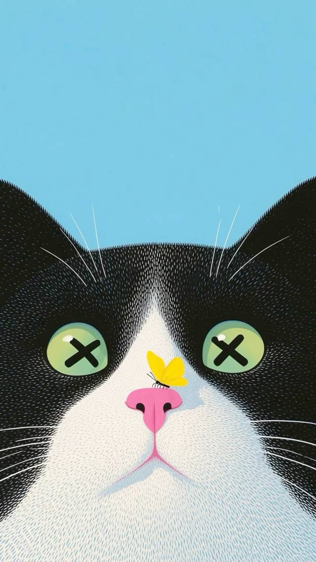 Cat in Slant Light wallpaper artwork
