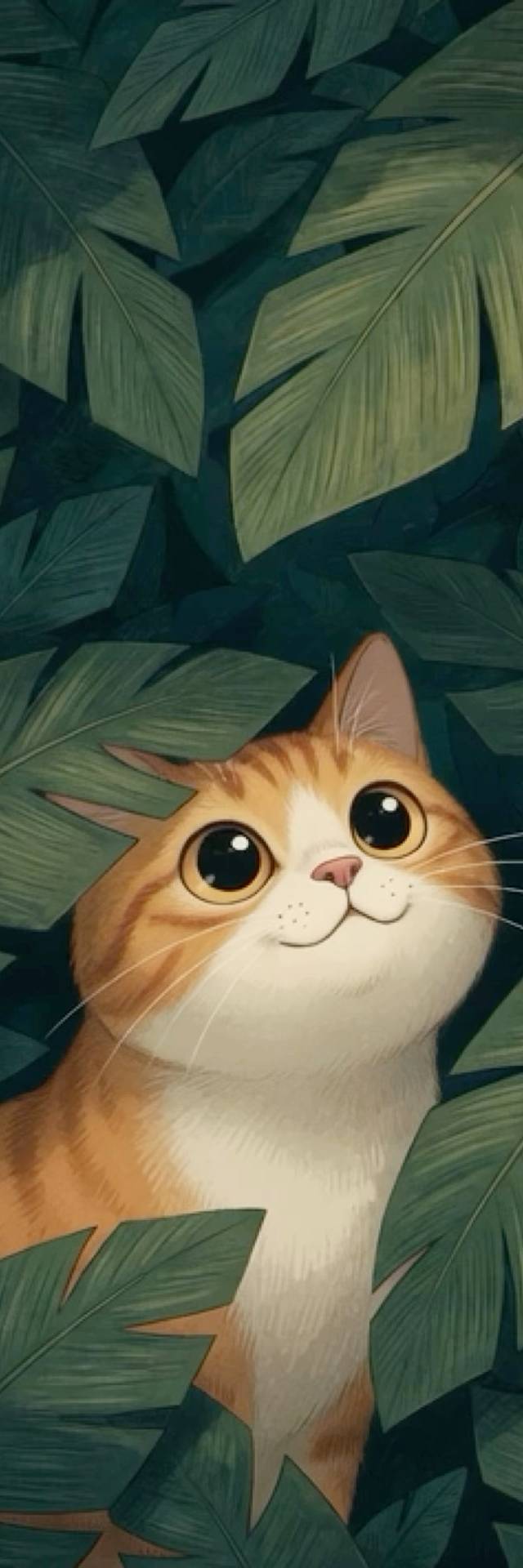 Cat in the Canopy wallpaper artwork