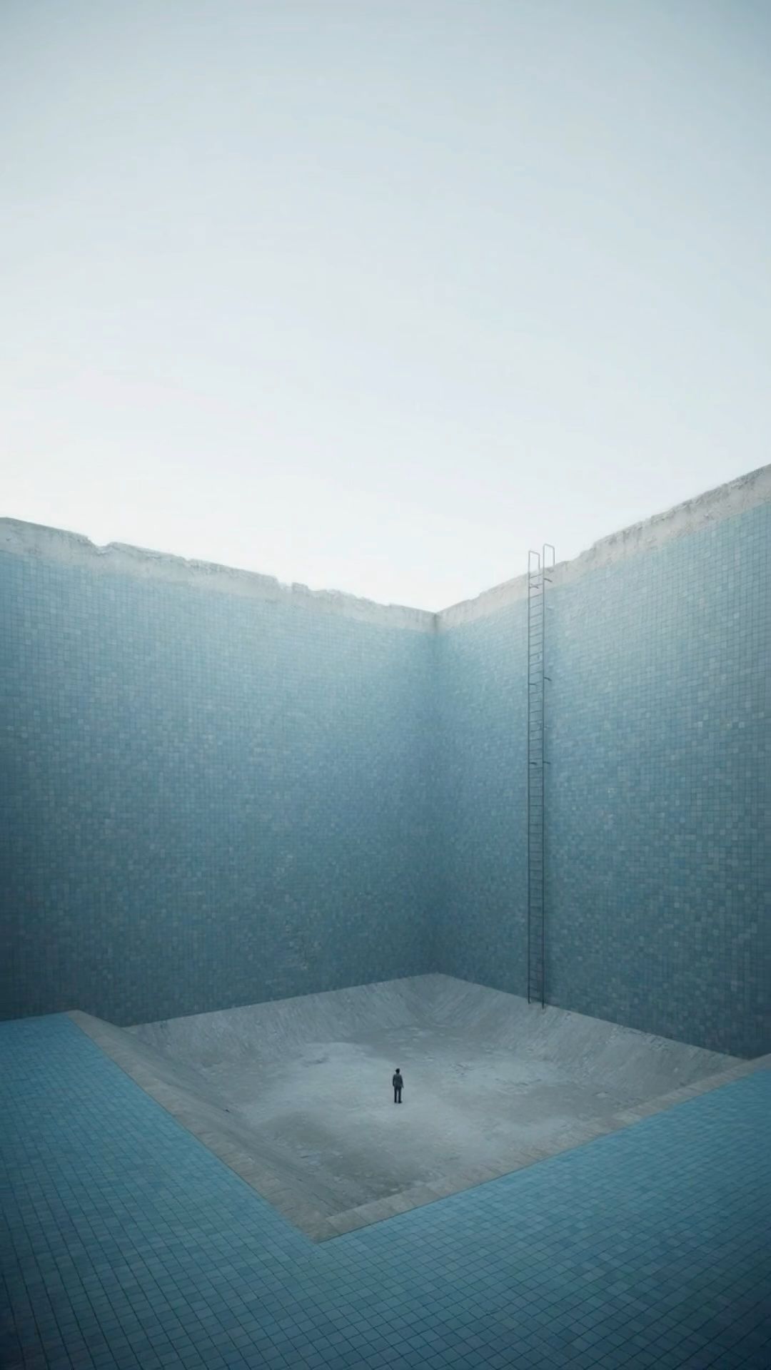 Figure at the Well wallpaper artwork