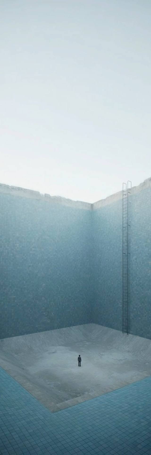 Figure at the Well wallpaper artwork