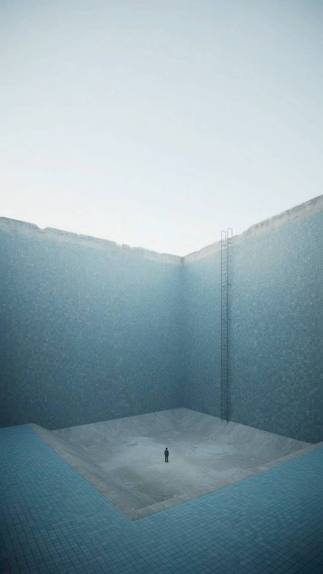 Figure at the Well wallpaper artwork
