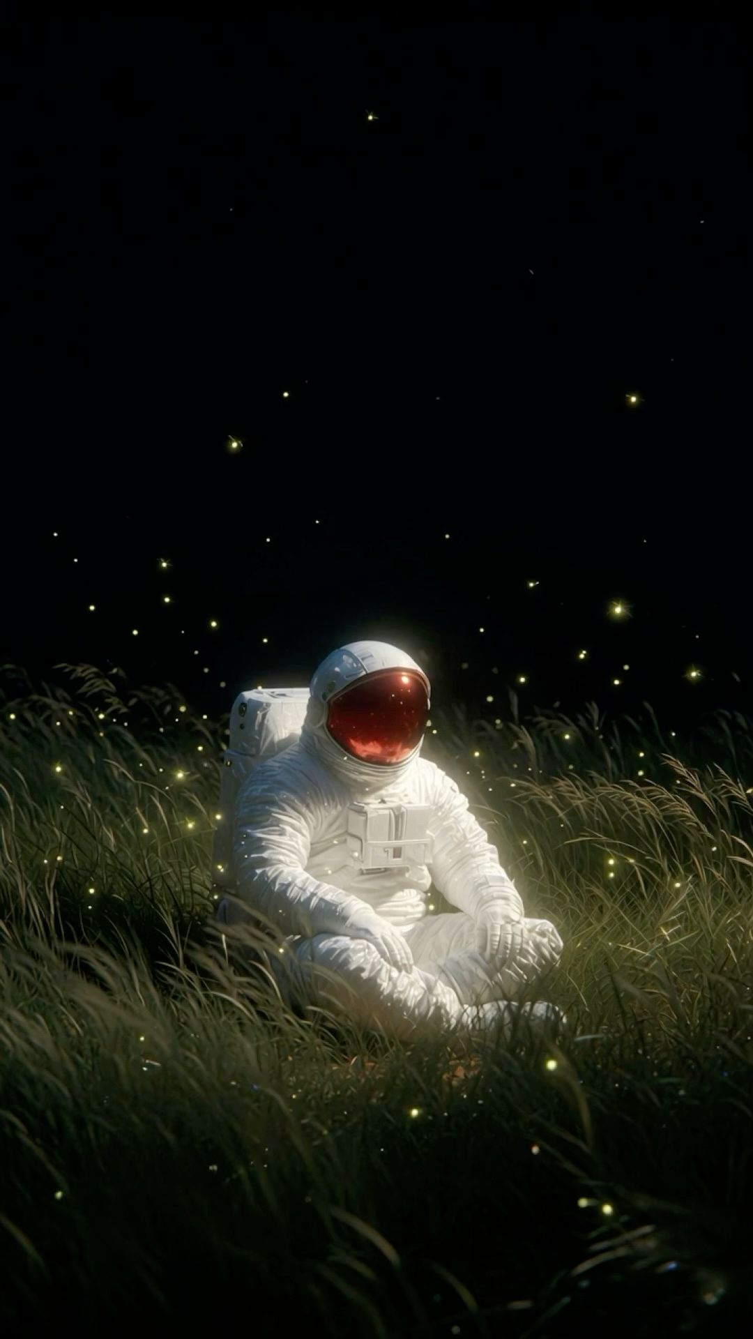 Astronaut in Grass wallpaper artwork