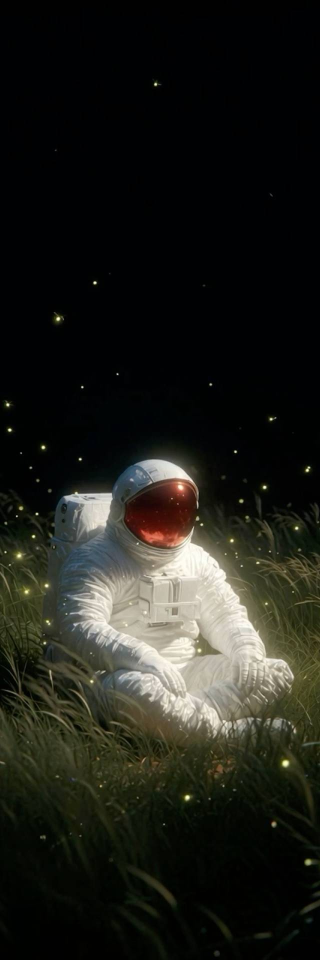 Astronaut in Grass wallpaper artwork