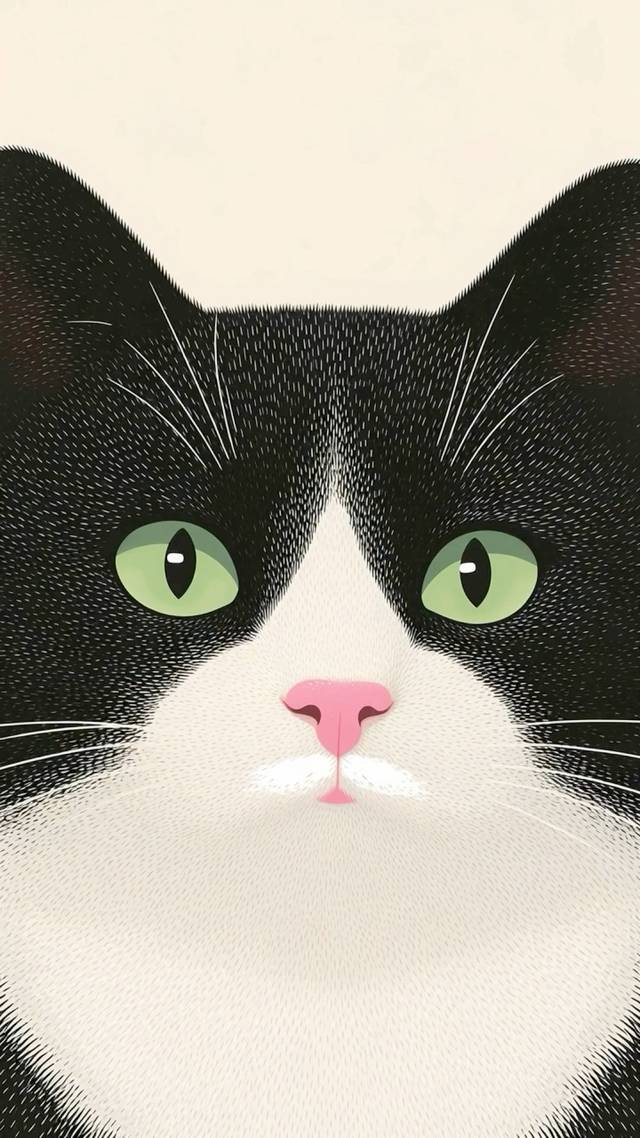 Three Tuxedo Cats wallpaper artwork