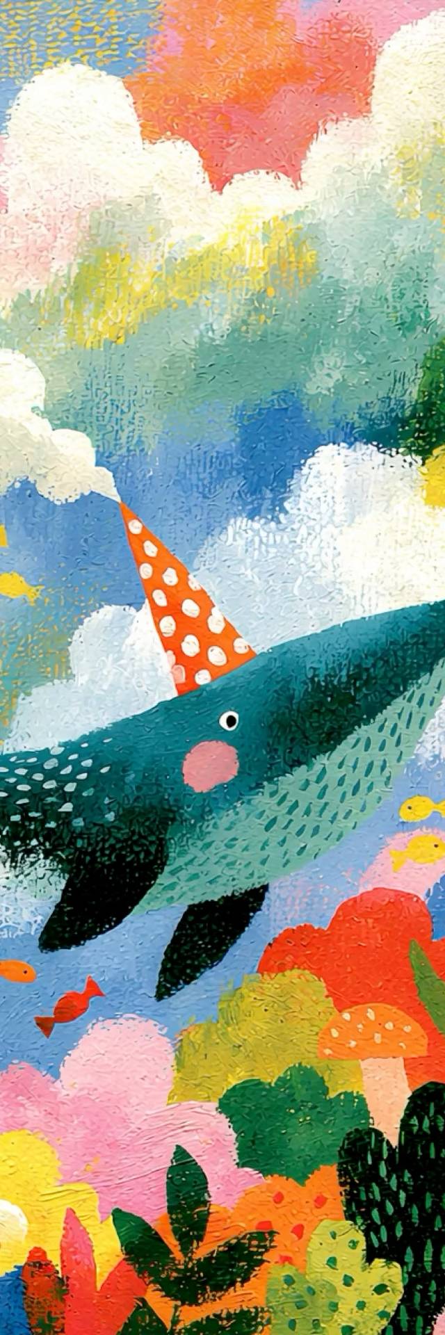 Party-Hat Whale wallpaper artwork