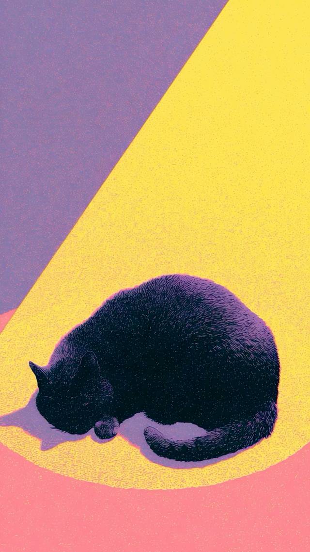 Spotlit Cat wallpaper artwork