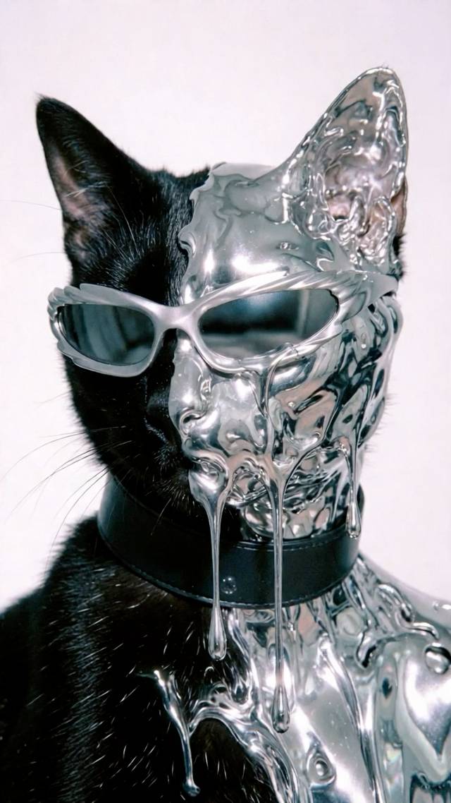 Chrome Cat wallpaper artwork