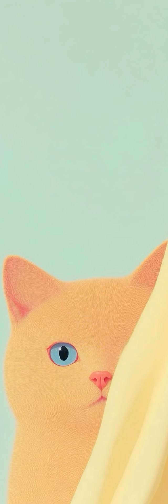 Curtain Cat wallpaper artwork